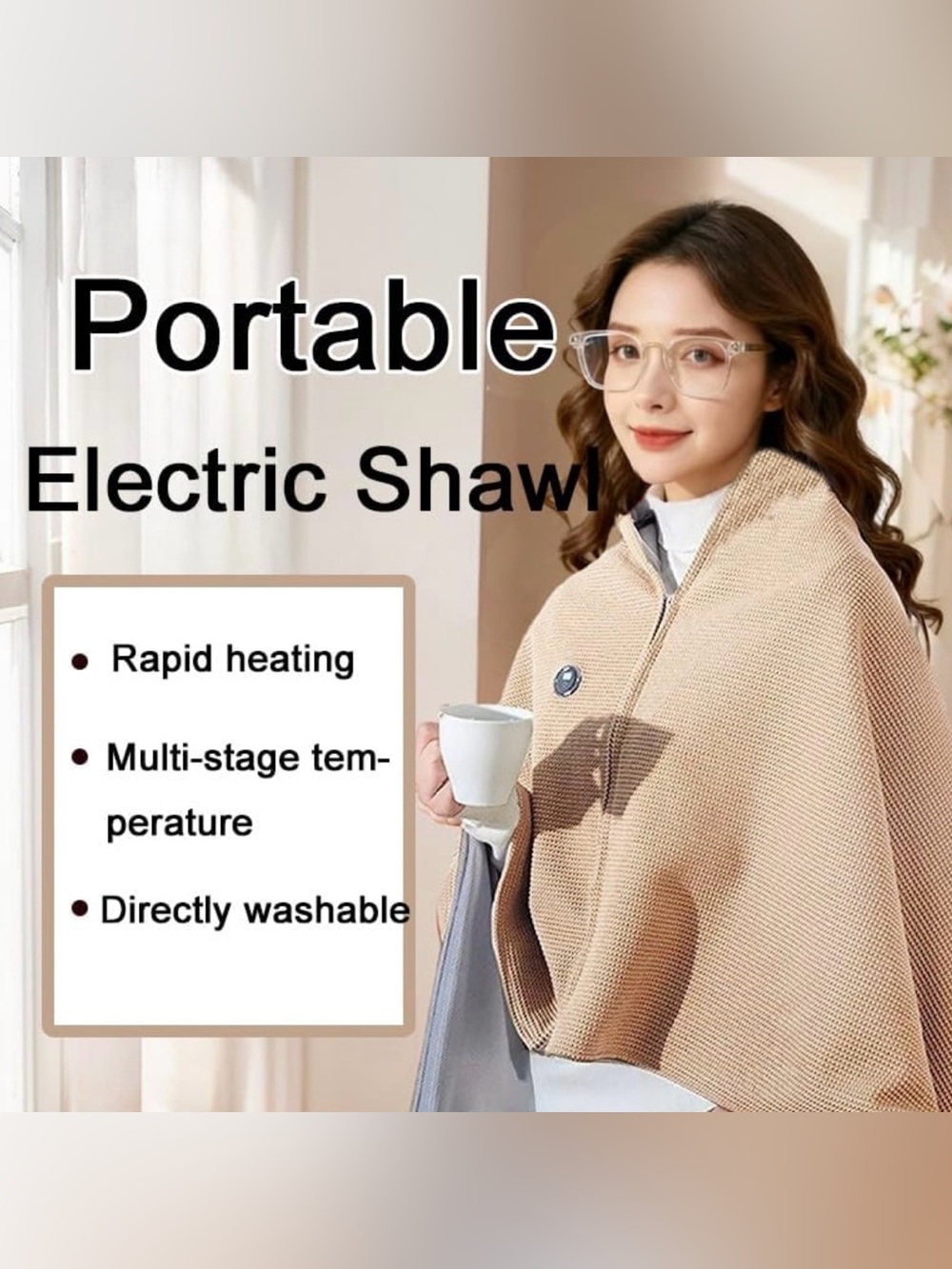 Portable Electric Heated Shawl Blanket